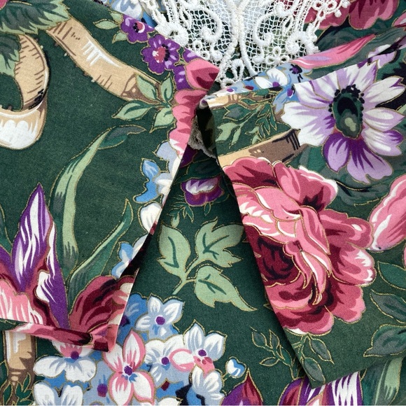 Vintage 80s 90s Lisa II Ltd Floral Cottagecore Lace Collar Dress Women’s M - Picture 6 of 14